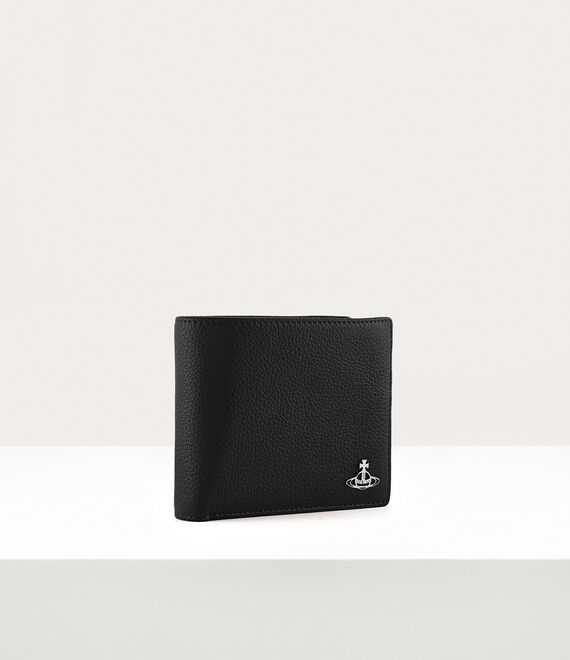 Vivienne Westwood grain leather man wallet with coin pocket black